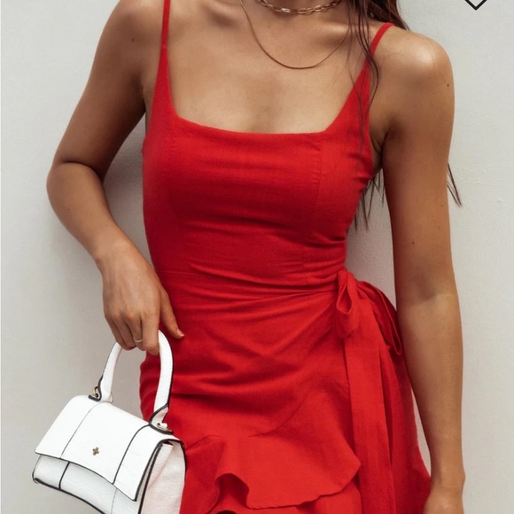 NWT LOVE LANE MINI DRESS RED Size 2 - Picture 1 of 16
